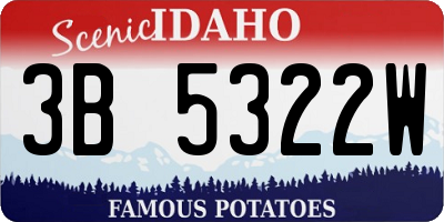 ID license plate 3B5322W