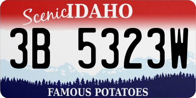 ID license plate 3B5323W