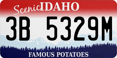 ID license plate 3B5329M