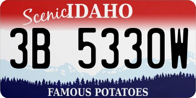 ID license plate 3B5330W