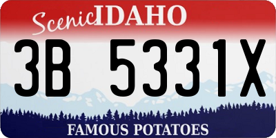 ID license plate 3B5331X
