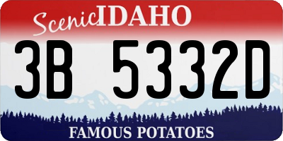 ID license plate 3B5332D