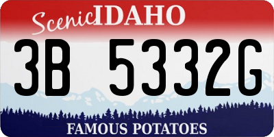 ID license plate 3B5332G