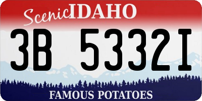 ID license plate 3B5332I
