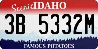 ID license plate 3B5332M