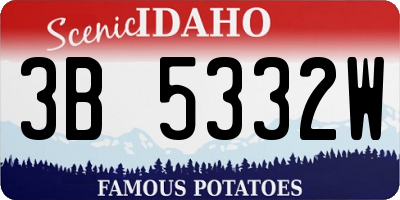 ID license plate 3B5332W