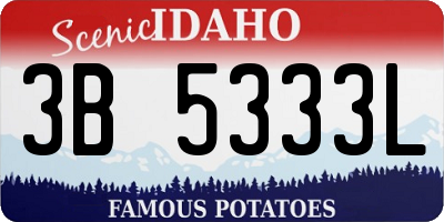 ID license plate 3B5333L