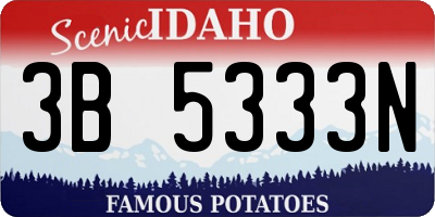 ID license plate 3B5333N