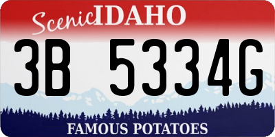 ID license plate 3B5334G