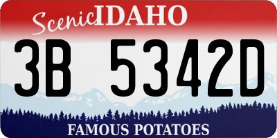 ID license plate 3B5342D