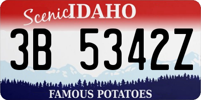 ID license plate 3B5342Z