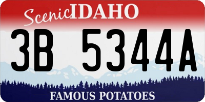 ID license plate 3B5344A