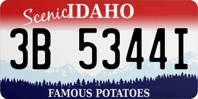 ID license plate 3B5344I