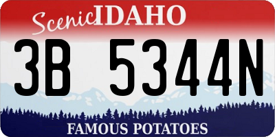 ID license plate 3B5344N