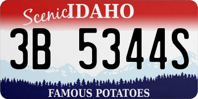 ID license plate 3B5344S