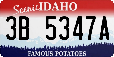ID license plate 3B5347A