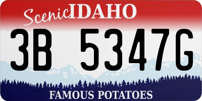 ID license plate 3B5347G