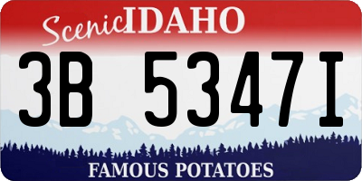 ID license plate 3B5347I