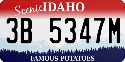ID license plate 3B5347M