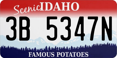 ID license plate 3B5347N