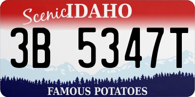 ID license plate 3B5347T