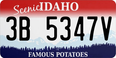ID license plate 3B5347V