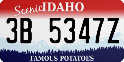 ID license plate 3B5347Z
