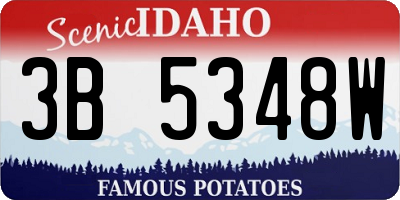 ID license plate 3B5348W