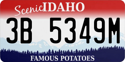 ID license plate 3B5349M