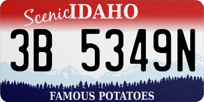 ID license plate 3B5349N