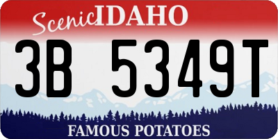 ID license plate 3B5349T
