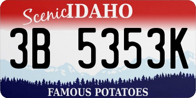 ID license plate 3B5353K
