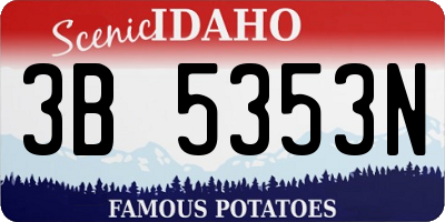 ID license plate 3B5353N