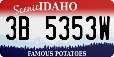 ID license plate 3B5353W
