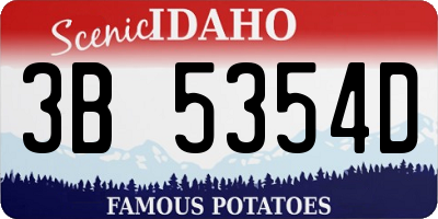 ID license plate 3B5354D
