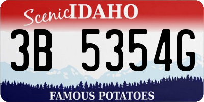 ID license plate 3B5354G