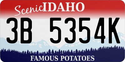 ID license plate 3B5354K