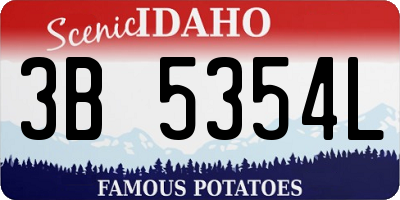 ID license plate 3B5354L