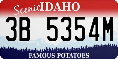 ID license plate 3B5354M