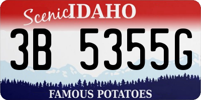 ID license plate 3B5355G