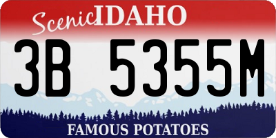 ID license plate 3B5355M