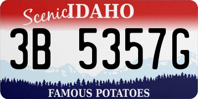ID license plate 3B5357G