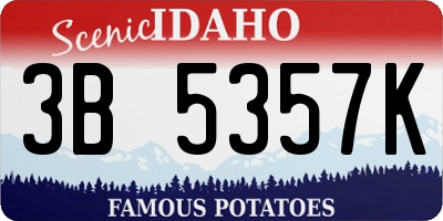 ID license plate 3B5357K