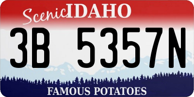 ID license plate 3B5357N