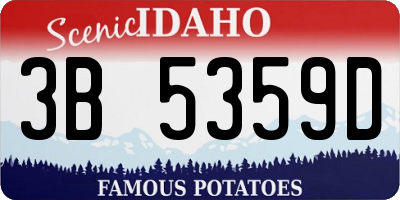 ID license plate 3B5359D