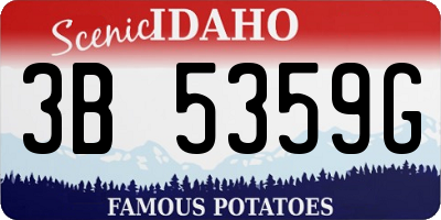 ID license plate 3B5359G