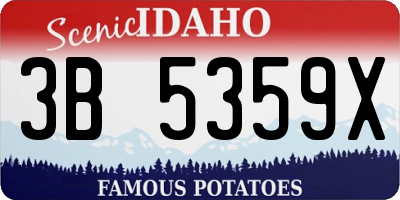 ID license plate 3B5359X