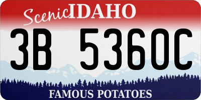 ID license plate 3B5360C