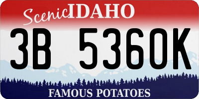 ID license plate 3B5360K
