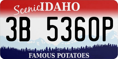 ID license plate 3B5360P